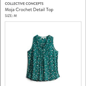 Collective Concepts Moja Crochet Detail Top Size M